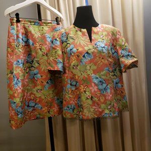 Cynthia Howie Maggy Boutique Skirt Set Silk 14W
